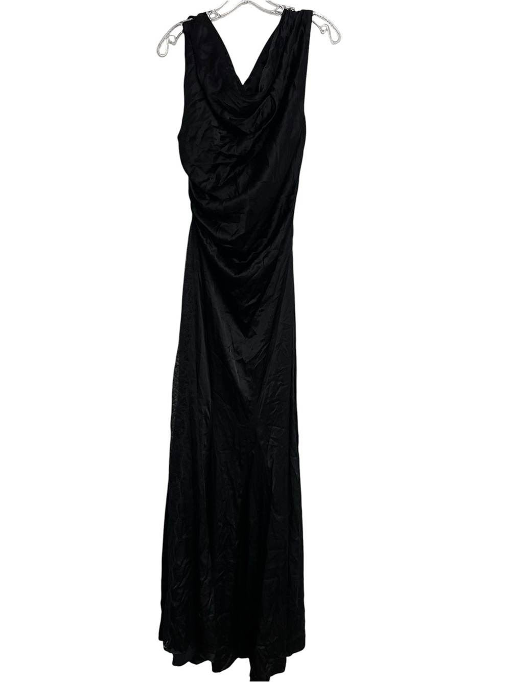 New NBD Rowan Black Gown Lace Panel Maxi Dress Ruched Off The Shoulder Formal - Picture 6 of 14